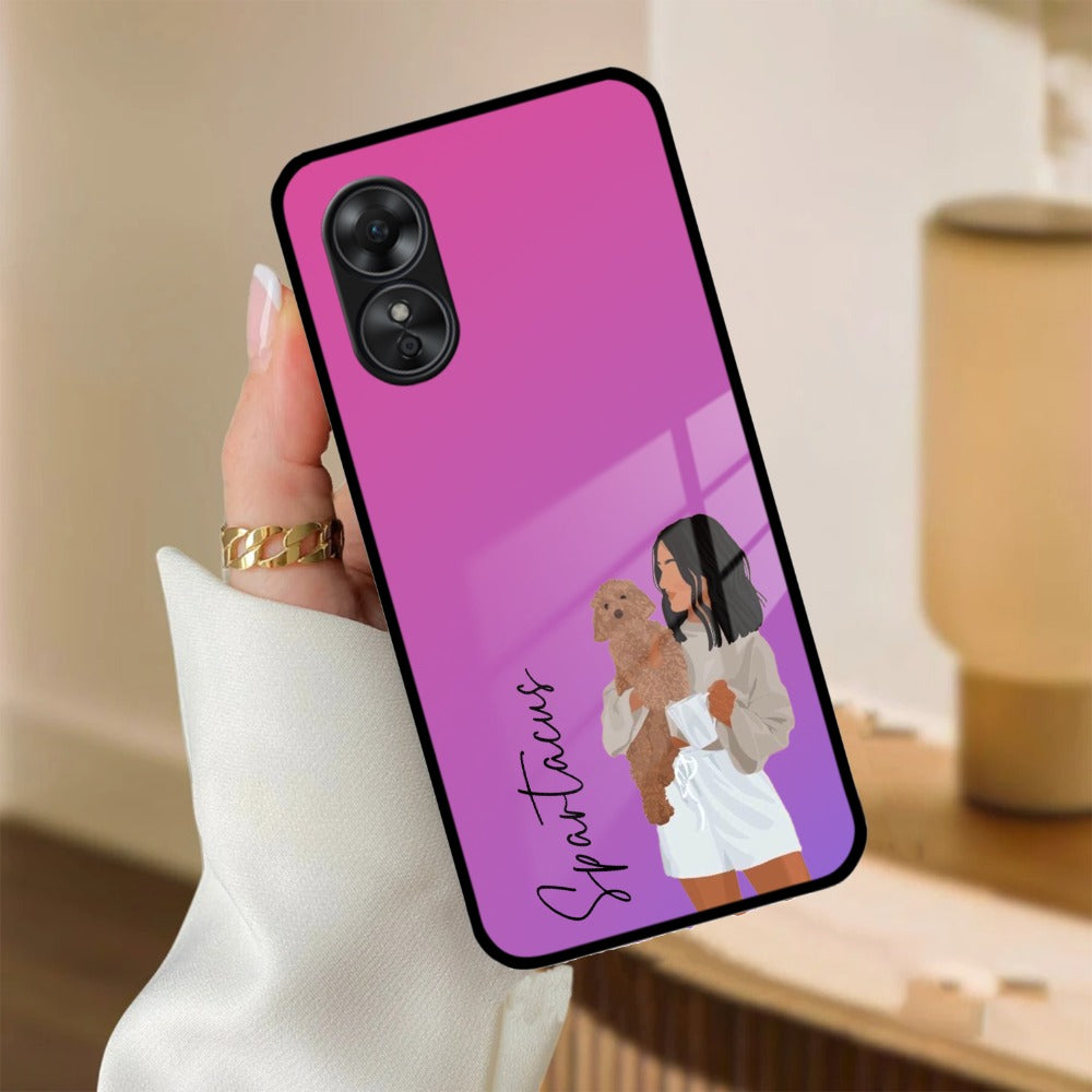 Customize Pet Name Glass Case For Oppo