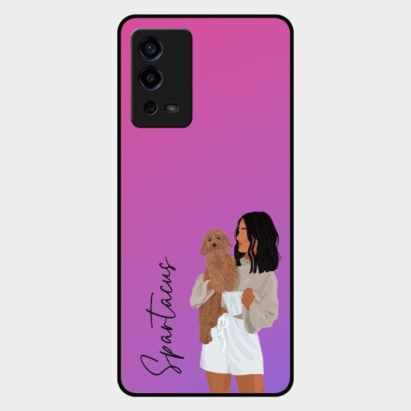 Customize Pet Name Glass Case For Oppo A55