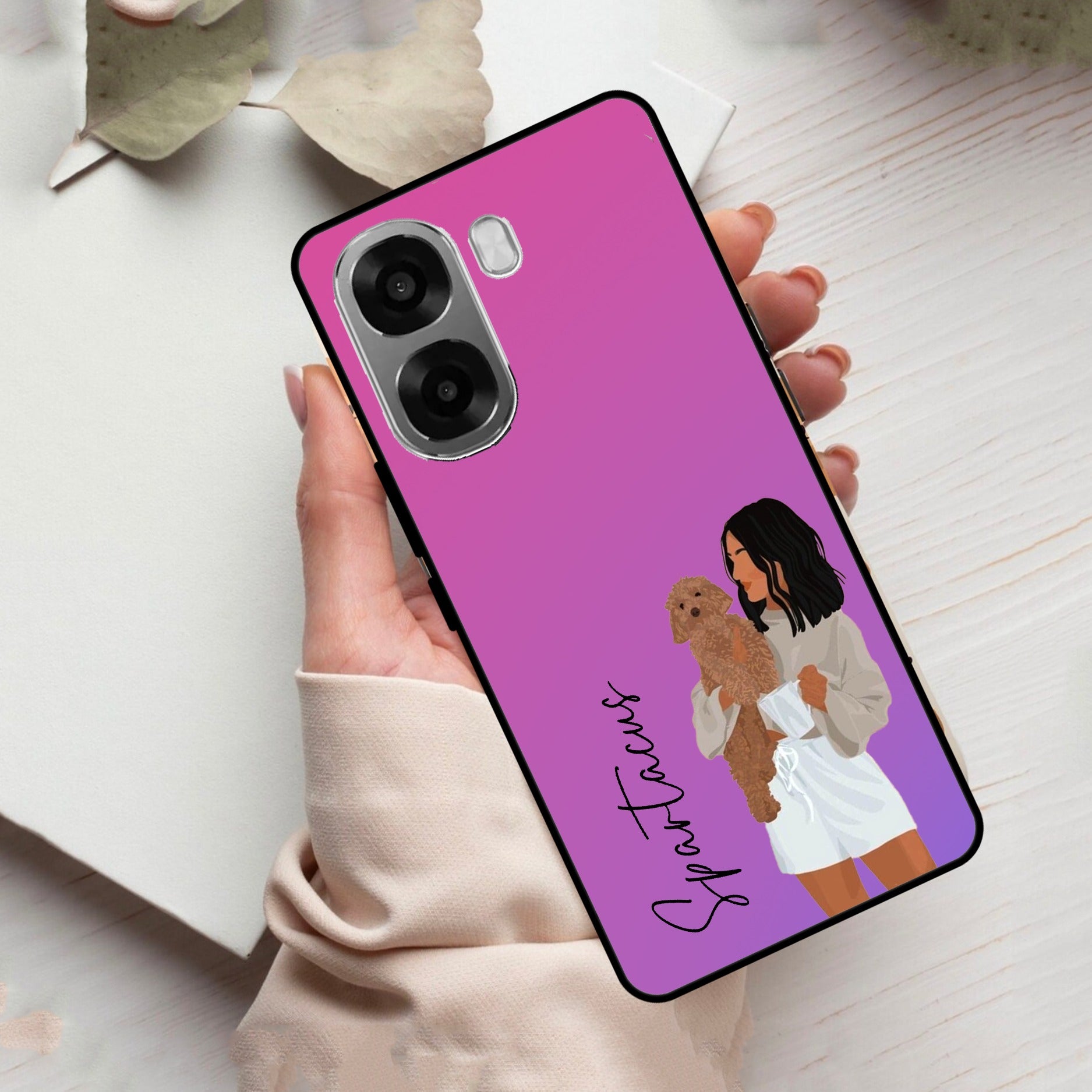 Customize Pet Name Glass Case For Oppo