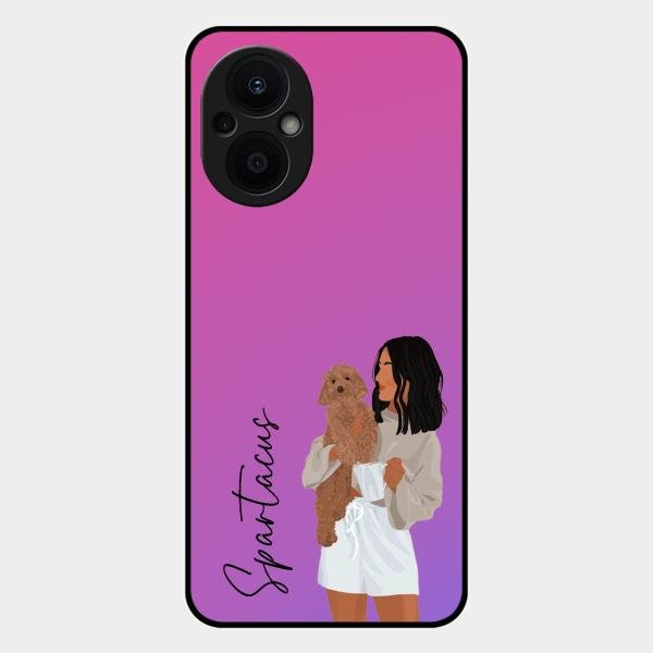 Customize Pet Name Glass Case For Oppo F21S Pro 5G