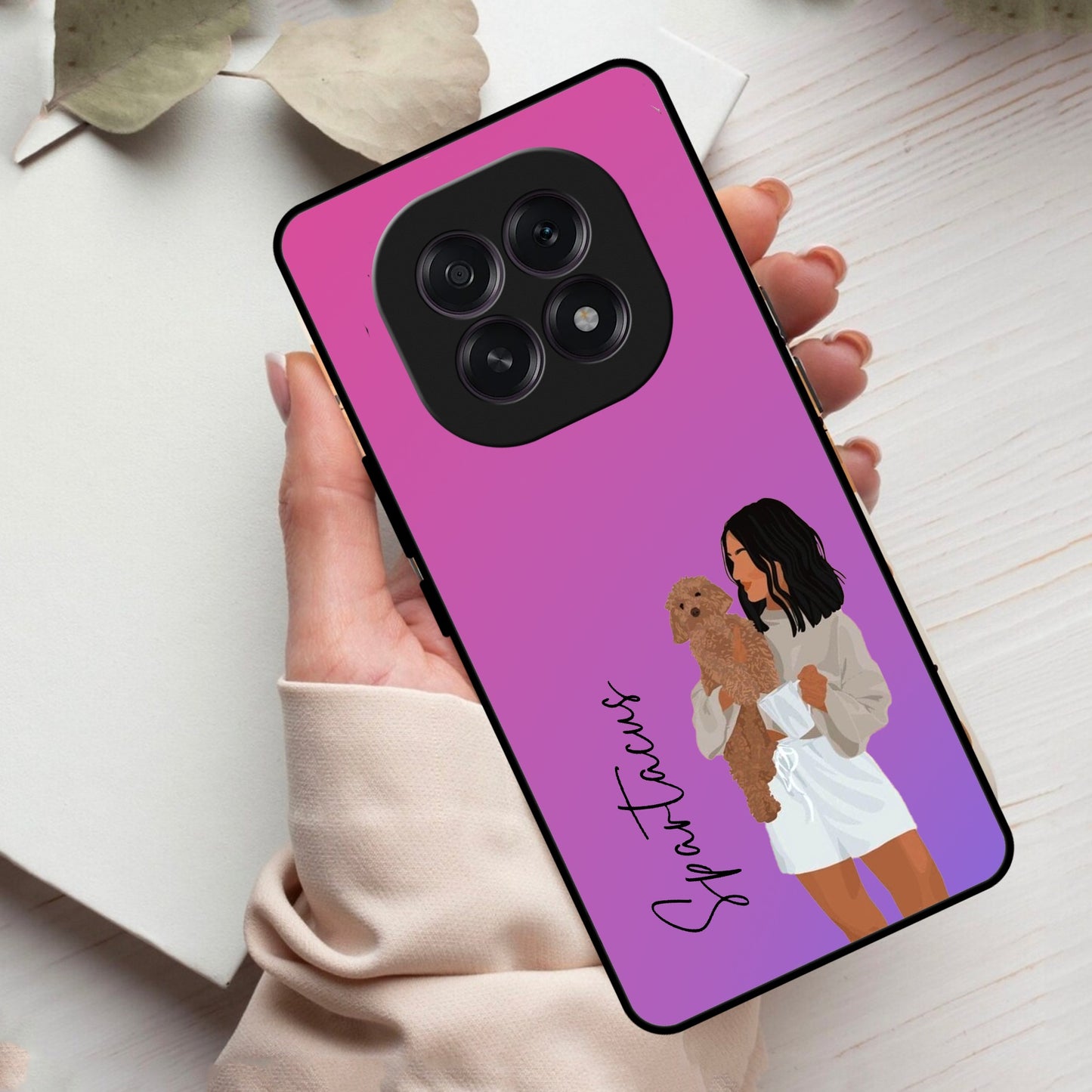 Customize Pet Name Glass Case For Oppo