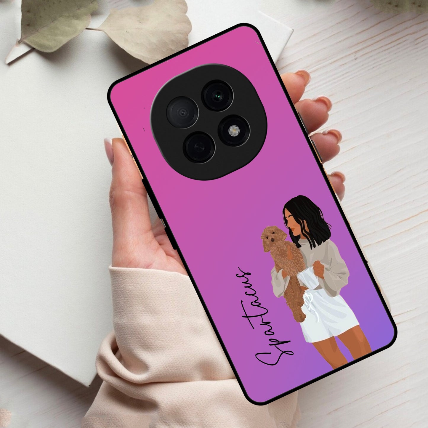 Customize Pet Name Glass Case For Oppo