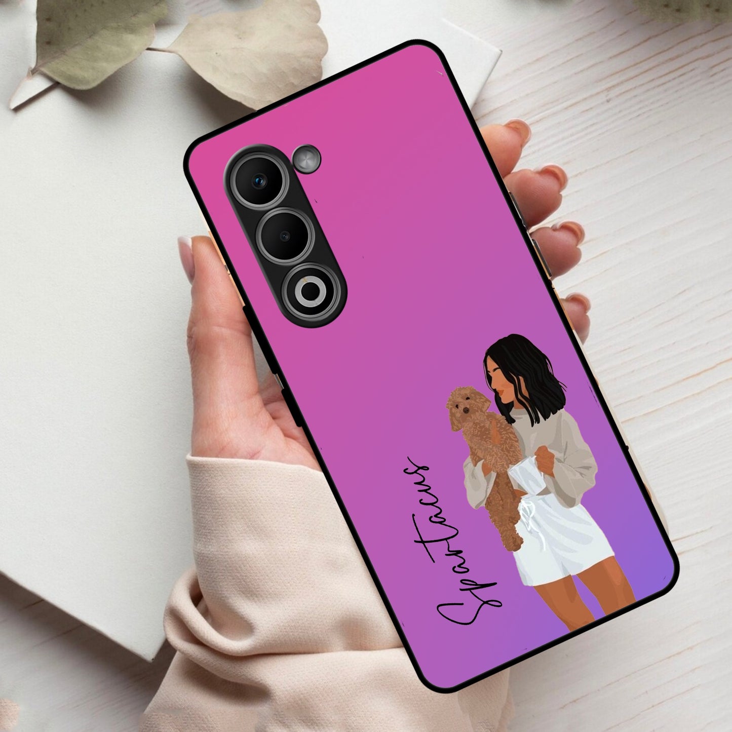 Customize Pet Name Glass Case For Oppo