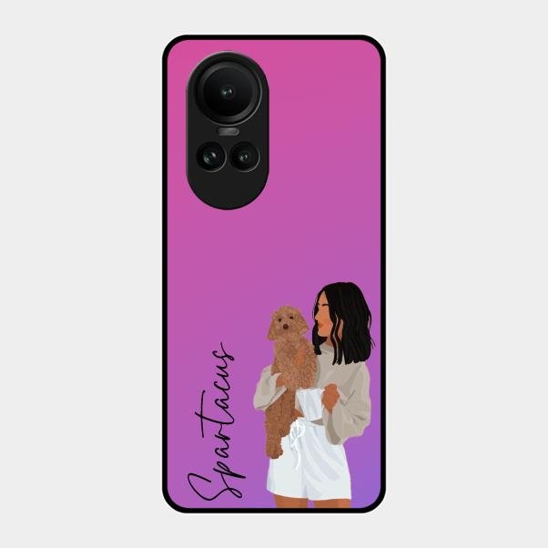 Customize Pet Name Glass Case For Oppo Reno 10 5G