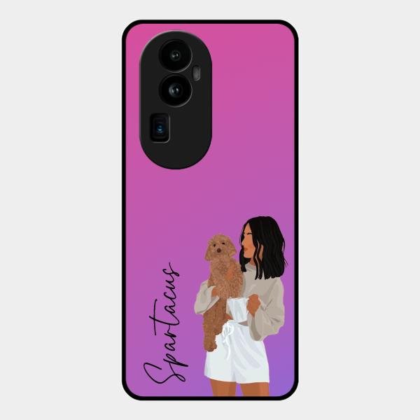 Customize Pet Name Glass Case For Oppo Reno 10 Pro Plus 5G