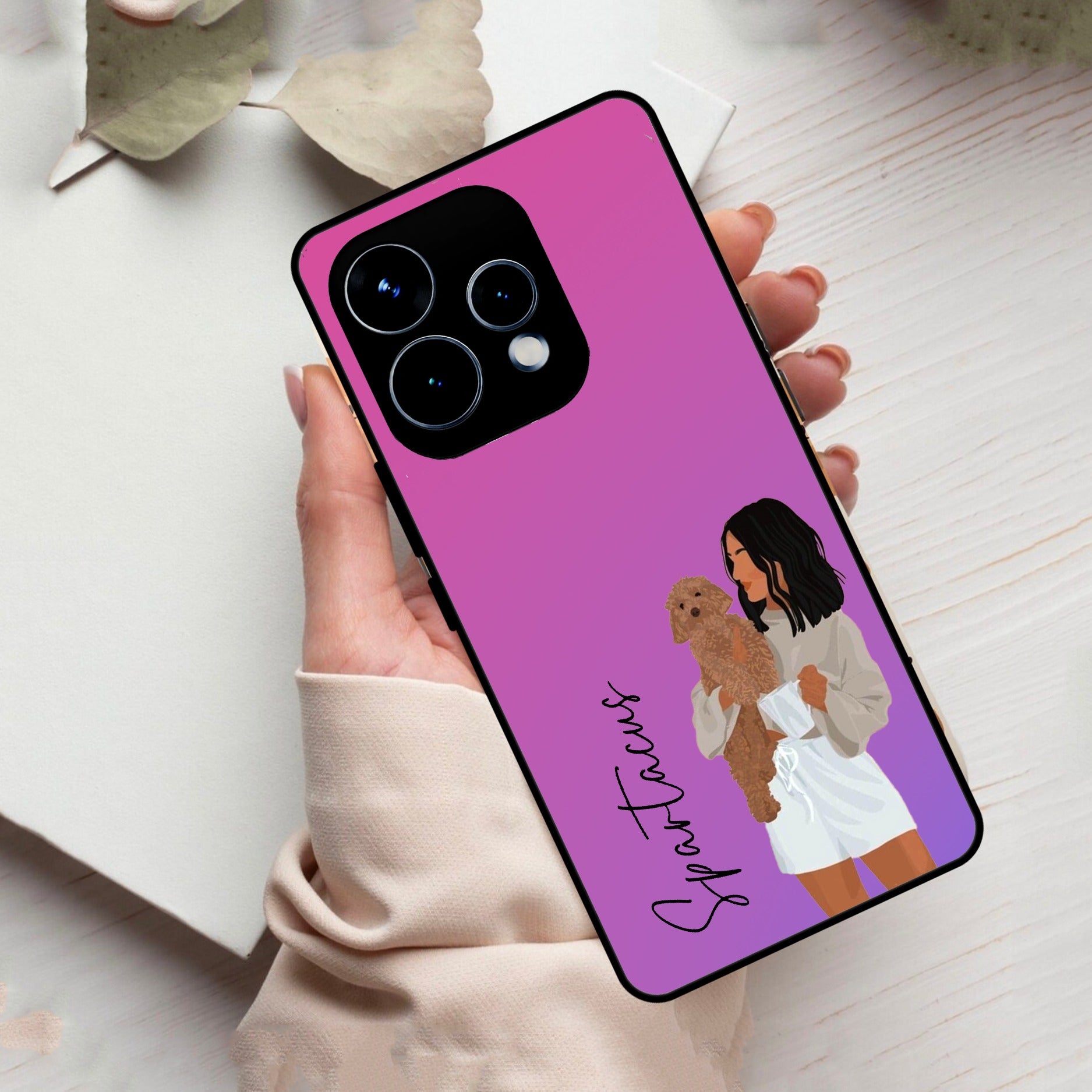 Customize Pet Name Glass Case For Oppo