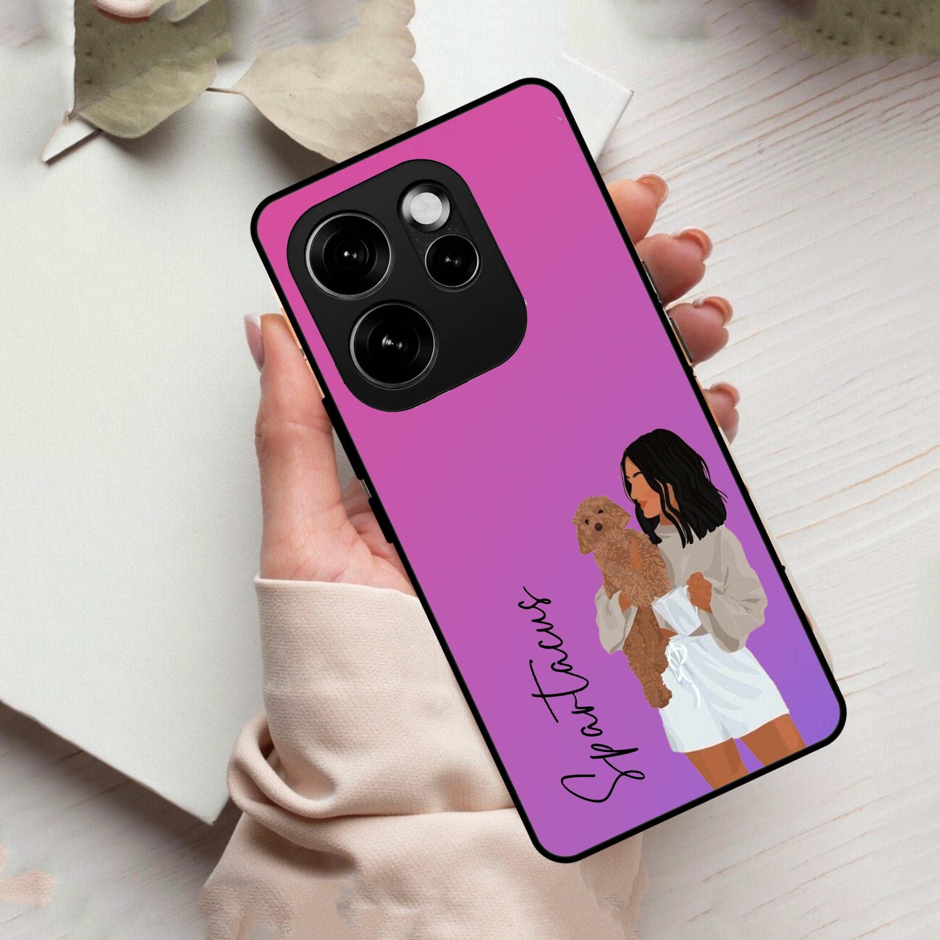 Customize Pet Name Glass Case For Oppo