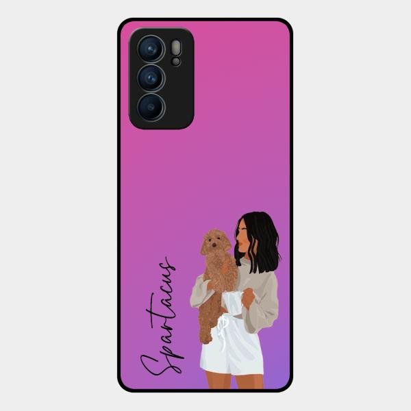 Customize Pet Name Glass Case For Oppo Reno 6 5G