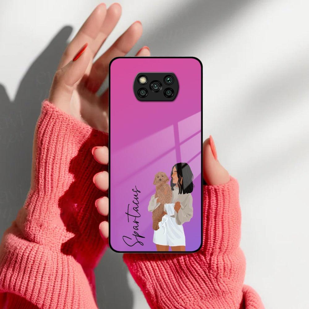 Customize Pet Name Glass Case For Poco