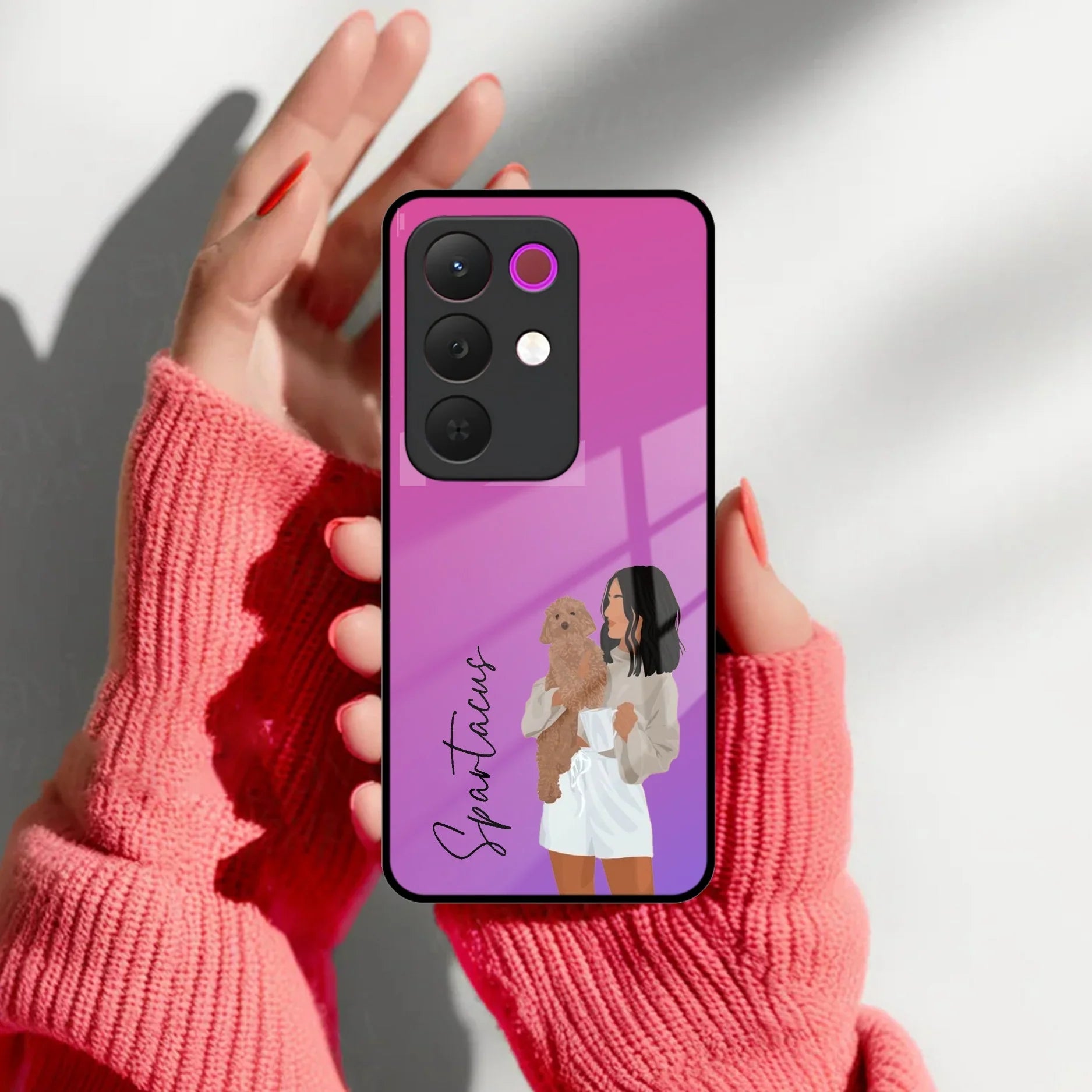 Customize Pet Name Glass Case For Realme/Narzo