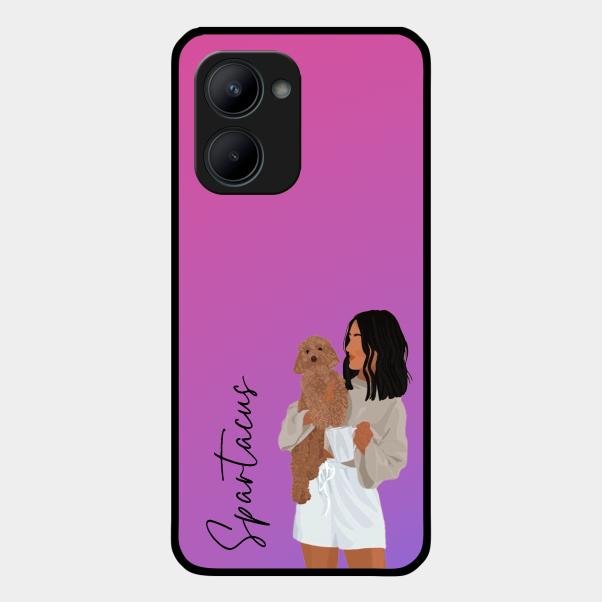 Customize Pet Name Glass Case For Realme C33 2023