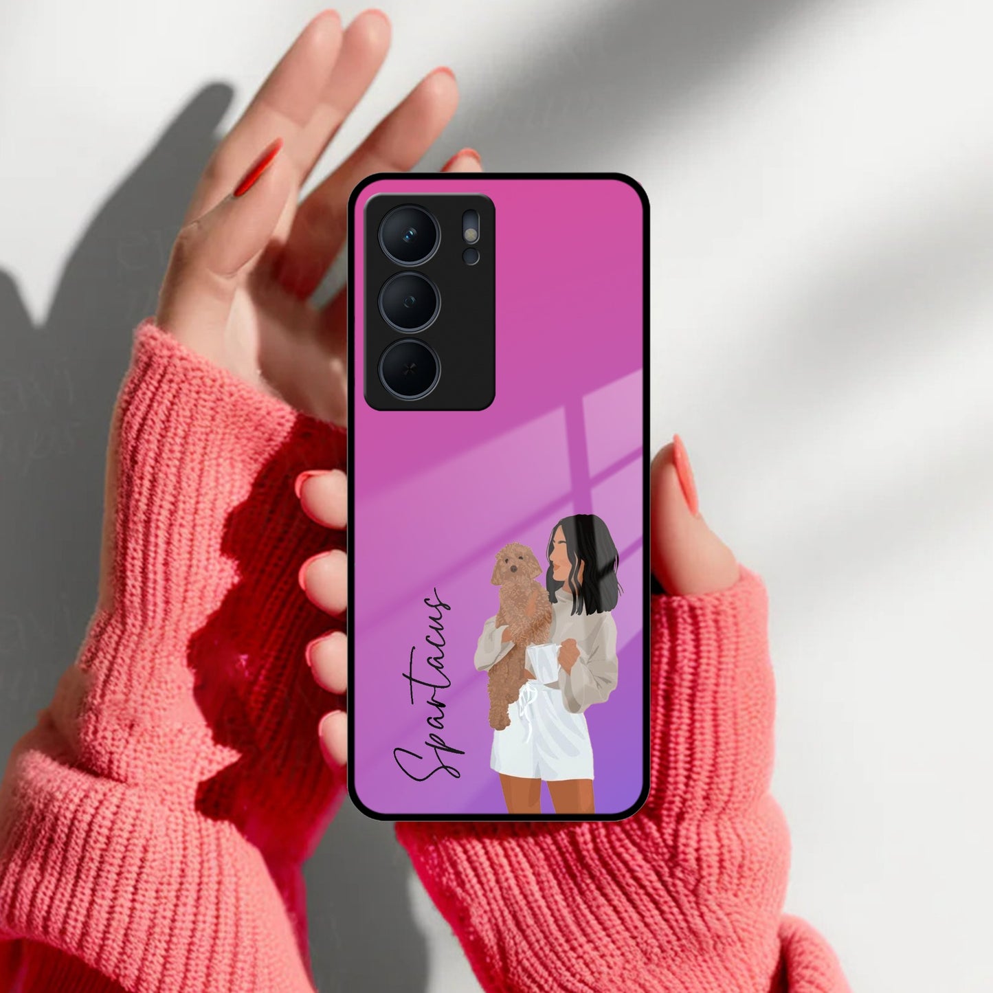 Customize Pet Name Glass Case For Realme/Narzo