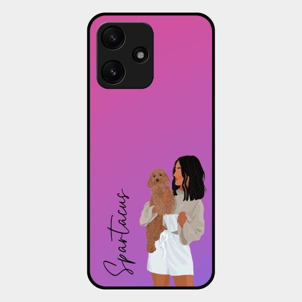 Customize Pet Name Glass Case For Redmi 12 5G