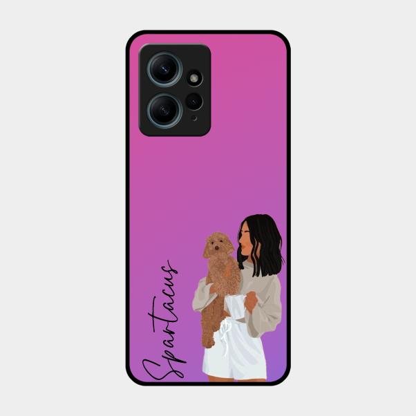 Customize Pet Name Glass Case For Redmi Note 12 4G