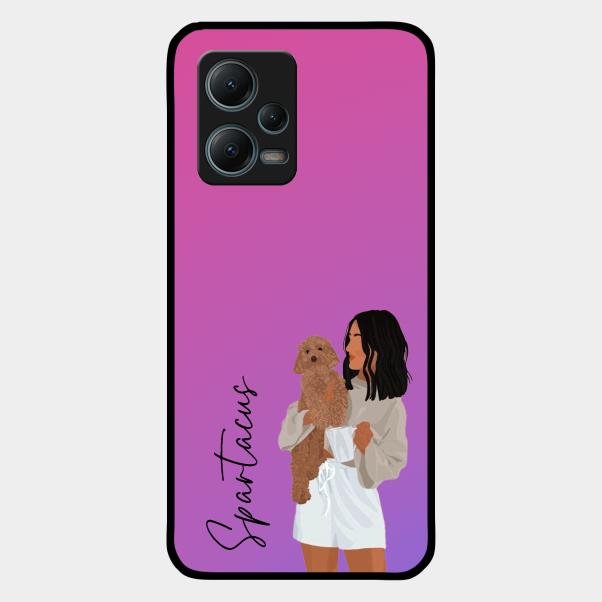 Customize Pet Name Glass Case For Redmi Note 12 5G