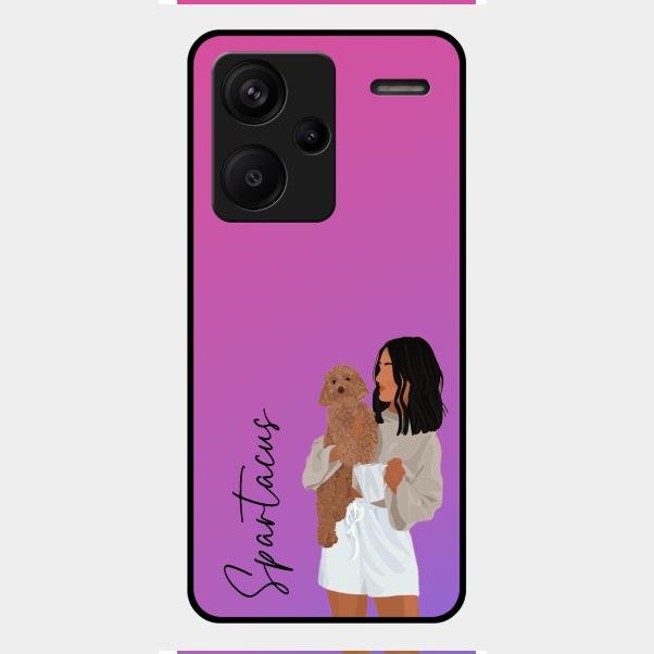 Customize Pet Name Glass Case For Redmi Note 13 Pro Plus 5G