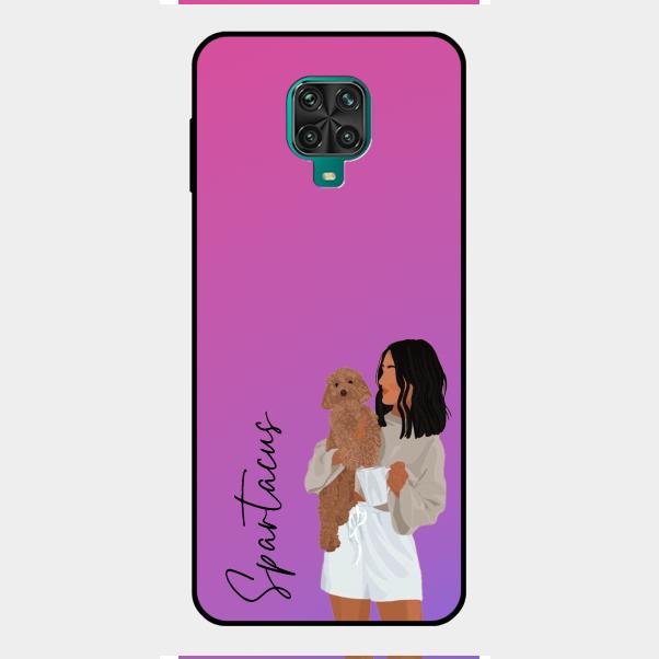 Customize Pet Name Glass Case For Redmi Note 9 Pro