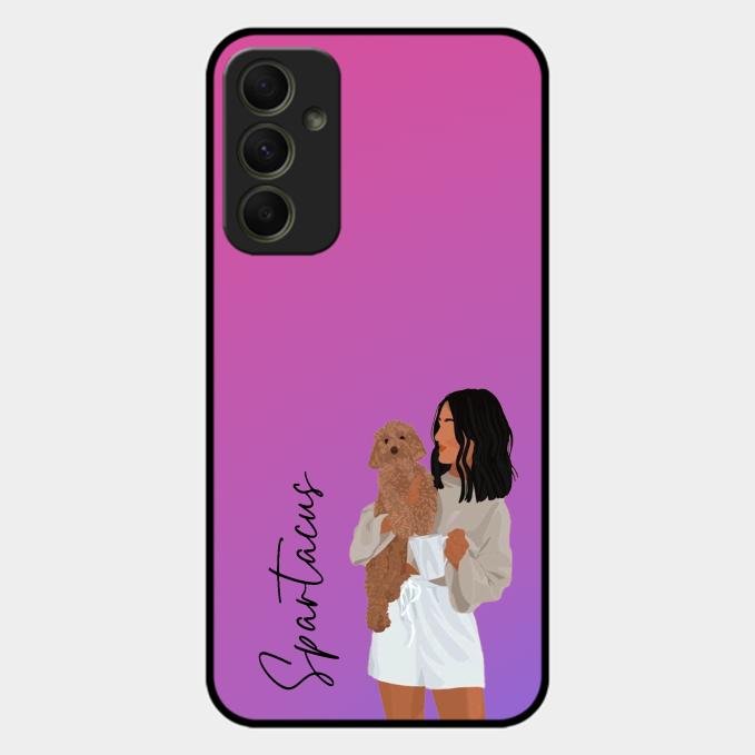 Customize Pet Name Glass Case For Samsung Galaxy A34 5G