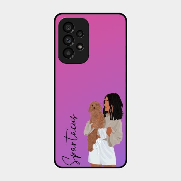 Customize Pet Name Glass Case For Samsung Galaxy A53 5G
