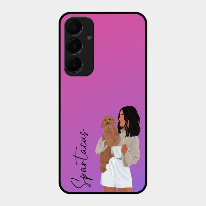 Customize Pet Name Glass Case For Samsung Galaxy A55 5G