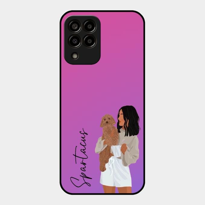 Customize Pet Name Glass Case For Samsung Galaxy M33 5G