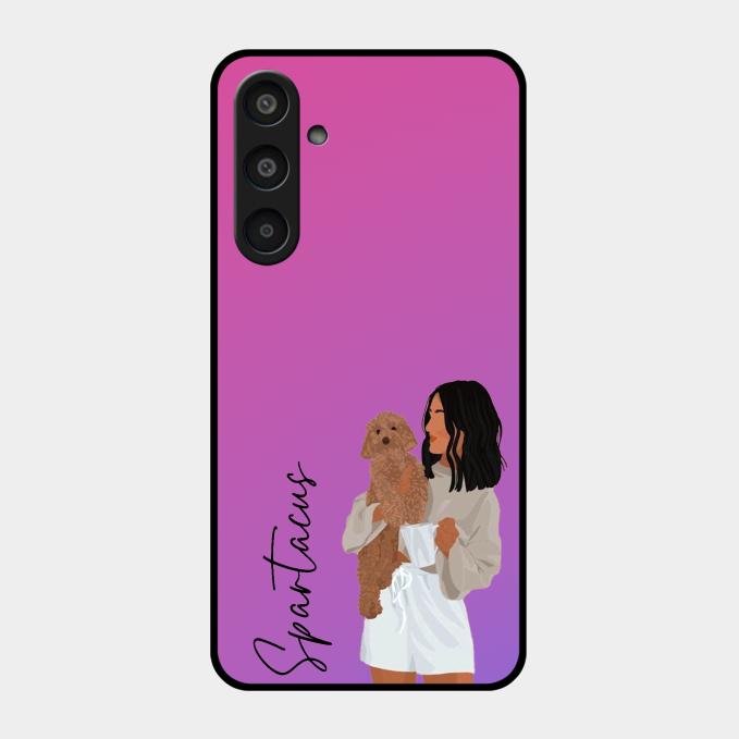 Customize Pet Name Glass Case For Samsung Galaxy M35 5G