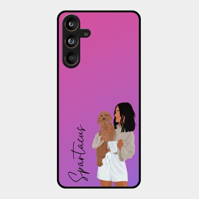 Customize Pet Name Glass Case For Samsung Galaxy M55 5G