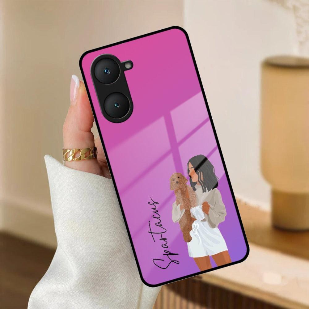 Customize Pet Name Glass Case For iQOO