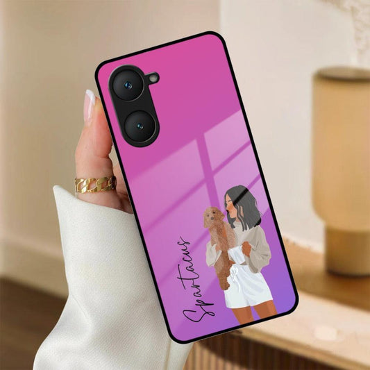 Customize Pet Name Glass Case For iQOO