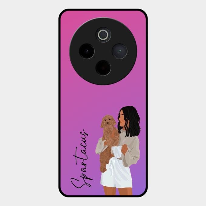 Customize Pet Name Glass Case For Vivo T4 5G
