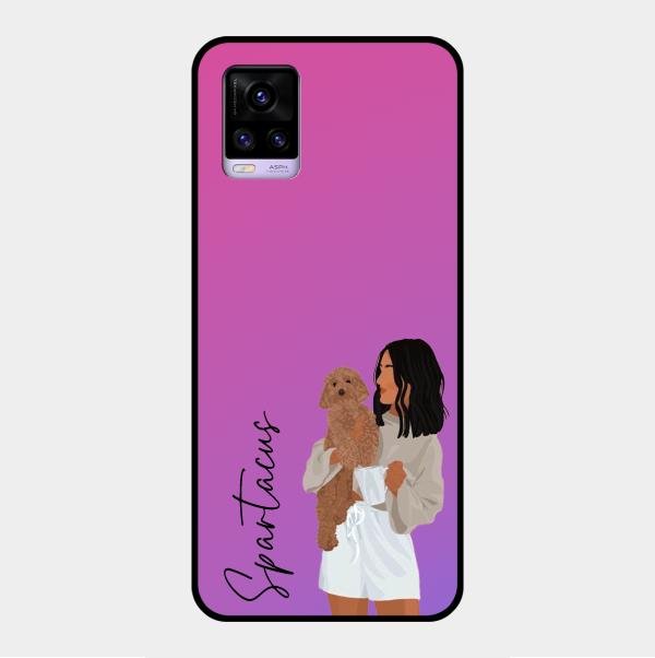 Customize Pet Name Glass Case For Vivo V20
