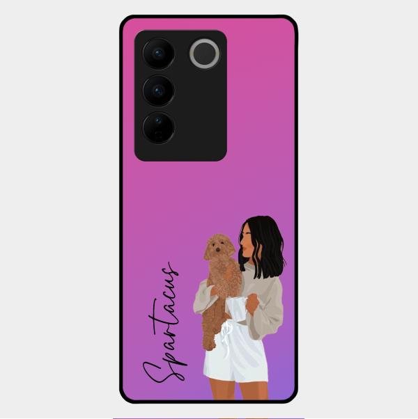 Customize Pet Name Glass Case For Vivo V27 Pro 5G