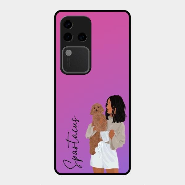 Customize Pet Name Glass Case For Vivo V30 Pro 5G