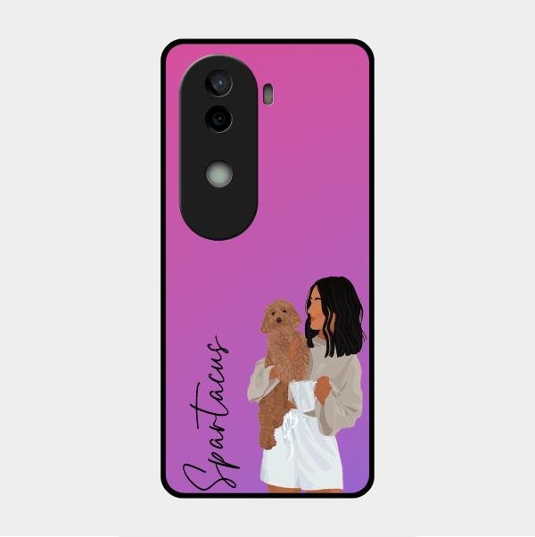 Customize Pet Name Glass Case For Vivo V40E 5G