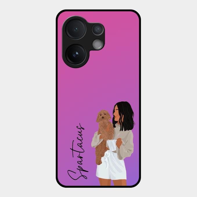 Customize Pet Name Glass Case For Vivo V60 5G