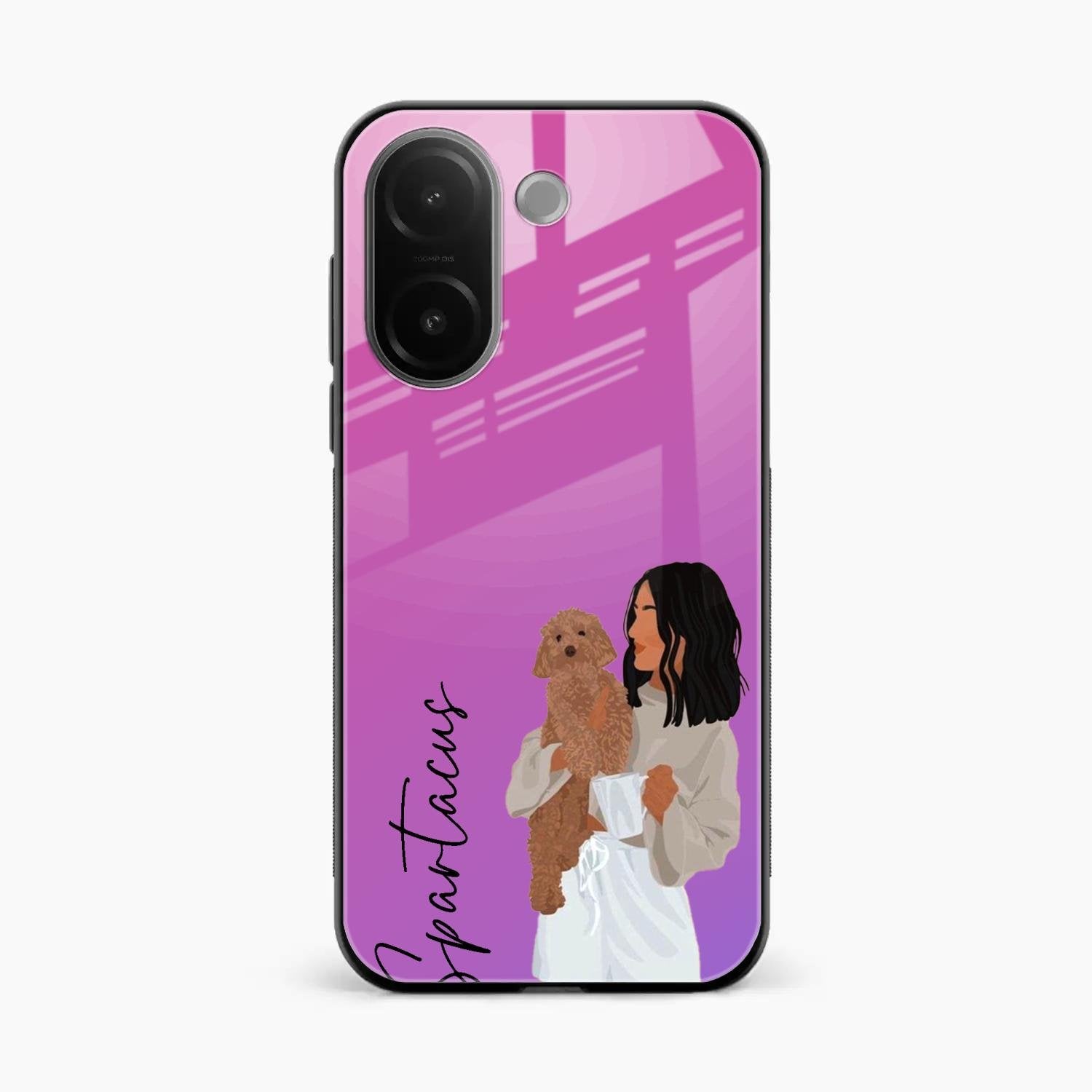 Customize Pet Name Glass Case For Vivo V60e 5G