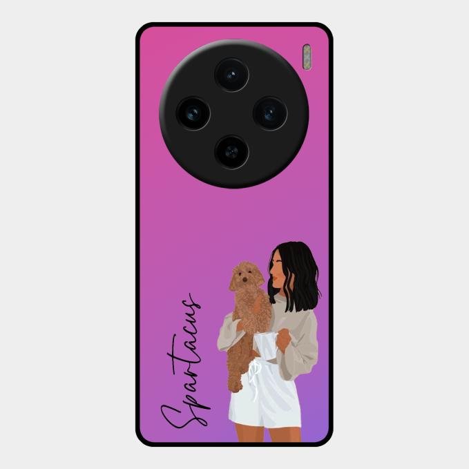 Customize Pet Name Glass Case For Vivo X100 5G