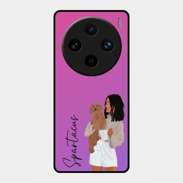 Customize Pet Name Glass Case For Vivo X100 Pro 5G