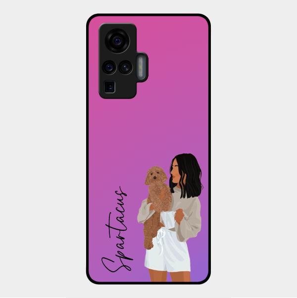 Customize Pet Name Glass Case For Vivo X50 Pro 5G