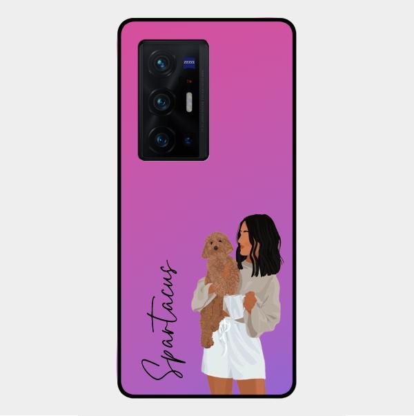 Customize Pet Name Glass Case For Vivo X70 Pro Plus 5G