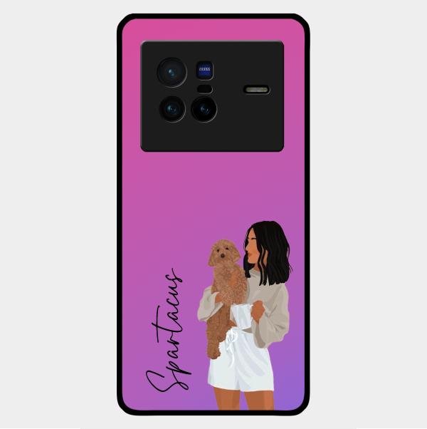 Customize Pet Name Glass Case For Vivo X80 5G
