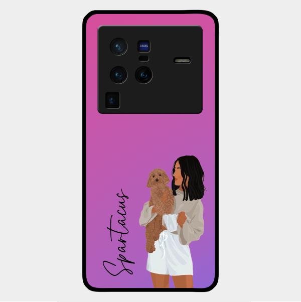 Customize Pet Name Glass Case For Vivo X80 Pro 5G