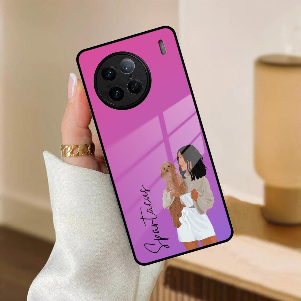 Customize Pet Name Glass Case For Vivo
