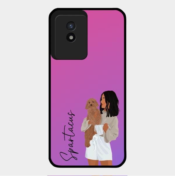 Customize Pet Name Glass Case For Vivo Y02T