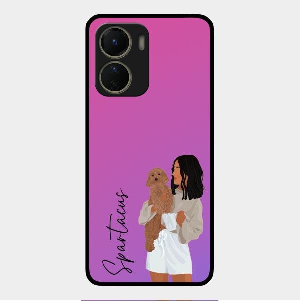 Customize Pet Name Glass Case For Vivo Y16