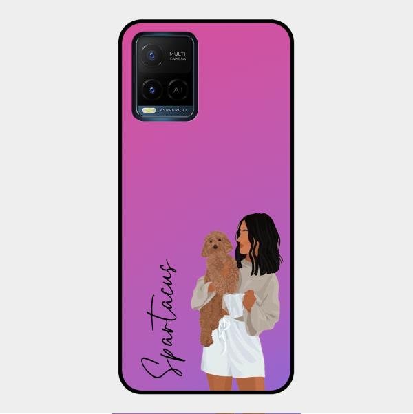 Customize Pet Name Glass Case For Vivo Y21