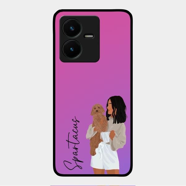 Customize Pet Name Glass Case For Vivo Y22
