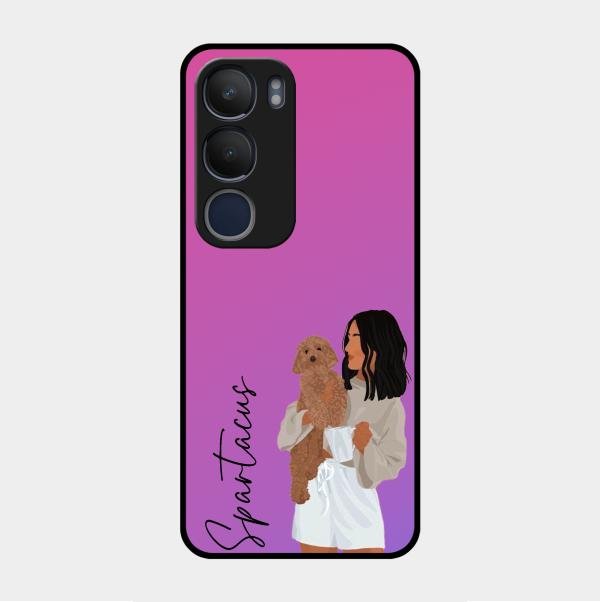 Customize Pet Name Glass Case For Vivo Y29 5G