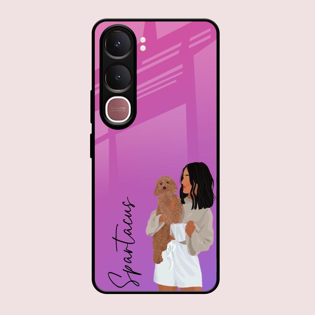 Customize Pet Name Glass Case For Vivo Y31 5G
