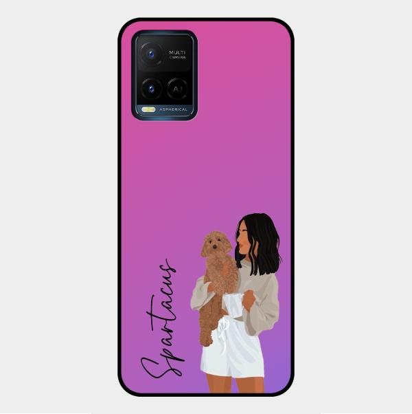 Customize Pet Name Glass Case For Vivo Y33T